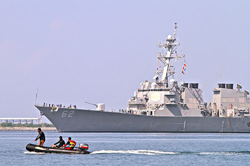 The USS Fitzgerald arriving in Subic Bay Freeport