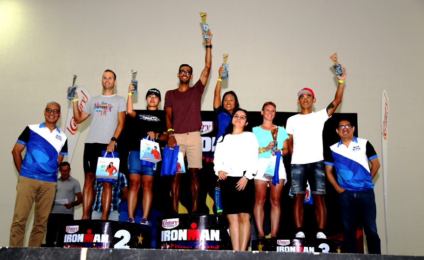 SBMA Chairman and Administrator Wilma T. Eisma joins the awarding of winners in age-group categories for Ironman 70.3 Subic Bay