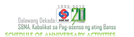 SBMA 20th Anniv Sched of Activities