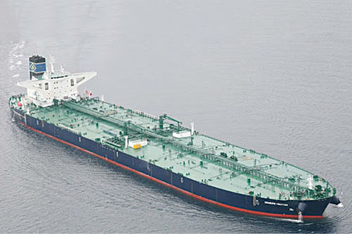 A Very Large Crude-Oil Carrier (VLCC) made by Hanjin seen during the sea trial