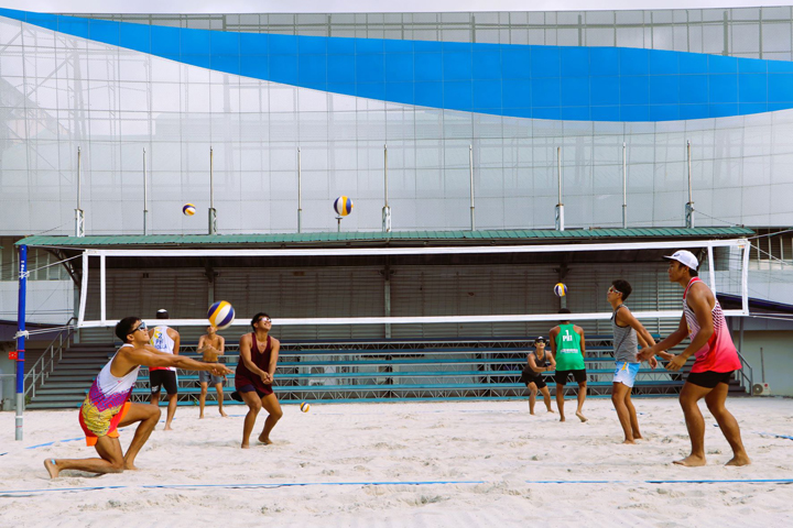Member of the Philippine men’s volleyball team begin their intensive two-month training for the SEA Games at the Subic Sand Courts on Tuesday.