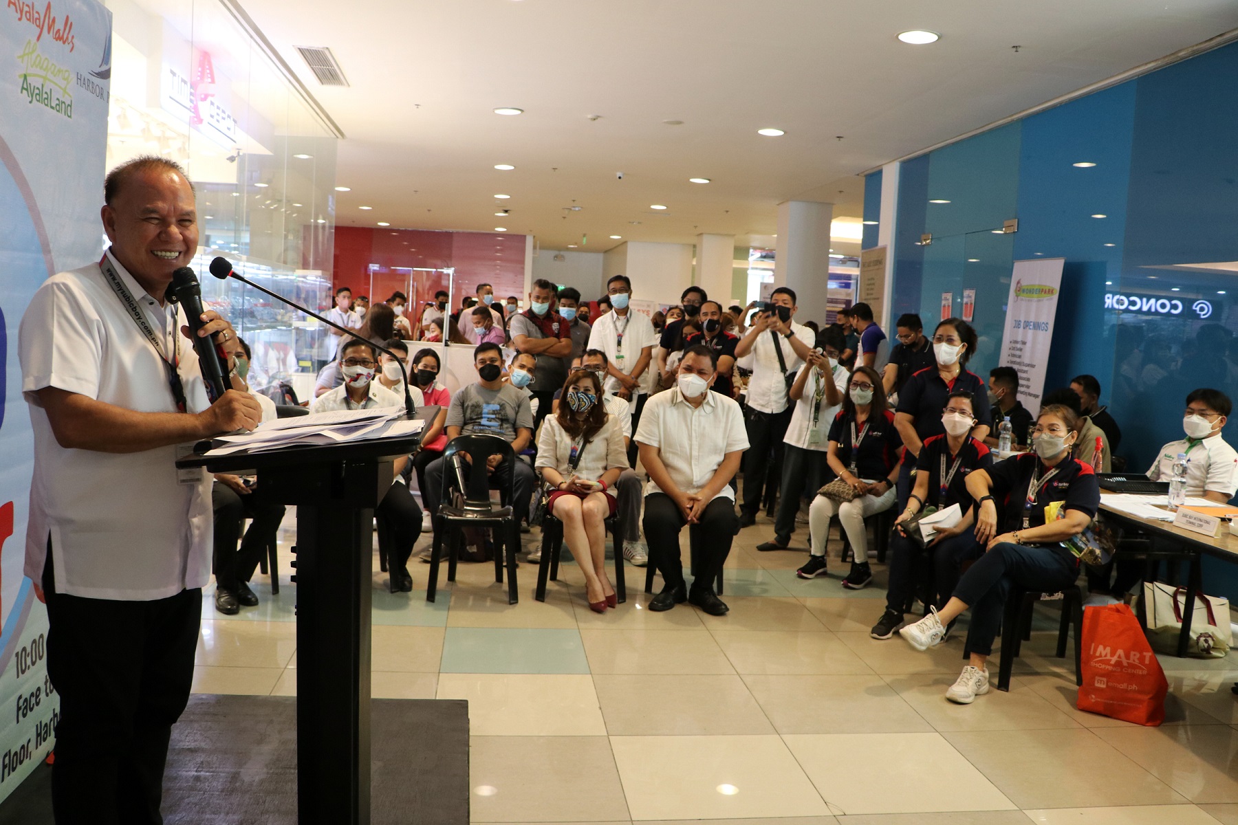 SBMA Chairman and Administrator Rolen C.  Paulino formally opens the Labor department’s first face-to-face job fair at the Ayala Harbor Point Mall after a two-year break because of the Covid-19 pandemic.