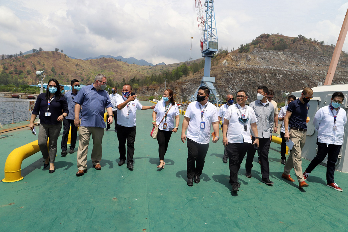 SBMA Chairman and Administrator Rolen C. Paulino, together local and foreign representatives from various concerned private and government agencies undertake an ocular inspection at the former shipbuilding facility in Redondo Peninsula, Subic, Zambales.