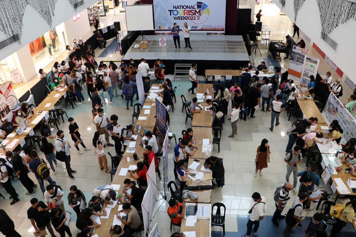 Job seekers trooped to a job fair jointly organized by the Subic Bay Metropolitan Authority (SBMA) Tourism and the Labor Department as the culminating activity of the week-long National Tourism celebration at the Harbor Point Ayala Mall in Subic Bay Freeport, Monday, October 03.