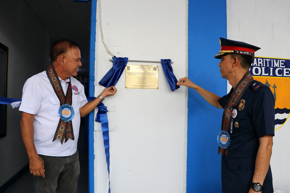 SBMA Chairman and Administrator Rolen C. Paulino and PBrigadier Gen. Harold B. Tuzon, Chief of Philippine Maritime Group, unveils the marker during the inauguration of the Philippine Maritime Police Vessel Operations Training Center at Building 696, Harizon Road, Global Industrial Park in Subic Bay Freeport. The training facility is a symbol of partnership and commitment between the SBMA and the Philippine Maritime Group in formation of capable and competent maritime law enforcers through massive education and training the said center.