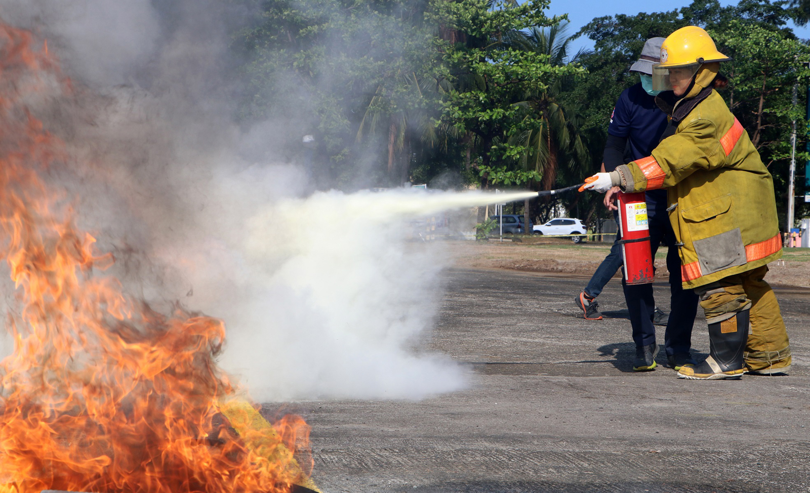 Participants from different locators compete during a Fire Olympics 2023 organized by the Subic Bay Metropolitan Authority (SBMA) Fire Department and the Subic Bay Development Management Corporation (SBDMC) held at the Subic Bay Gateway Park (SBGP) on Thursday, March 09. The activity aims to instill fire suppression readiness among workers in their respective companies.